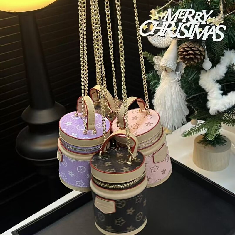 Mini Coin Purse Lipstick Bag Old Money Style Fortune Bucket Earphone Case Keychain Creative Trendy Bag Pendant Accessories