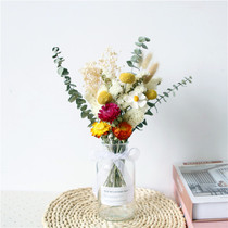 Dried flower bouquet living room decoration rose decoration decoration real flowers air-dried starry eucalyptus leaves light luxury high-end