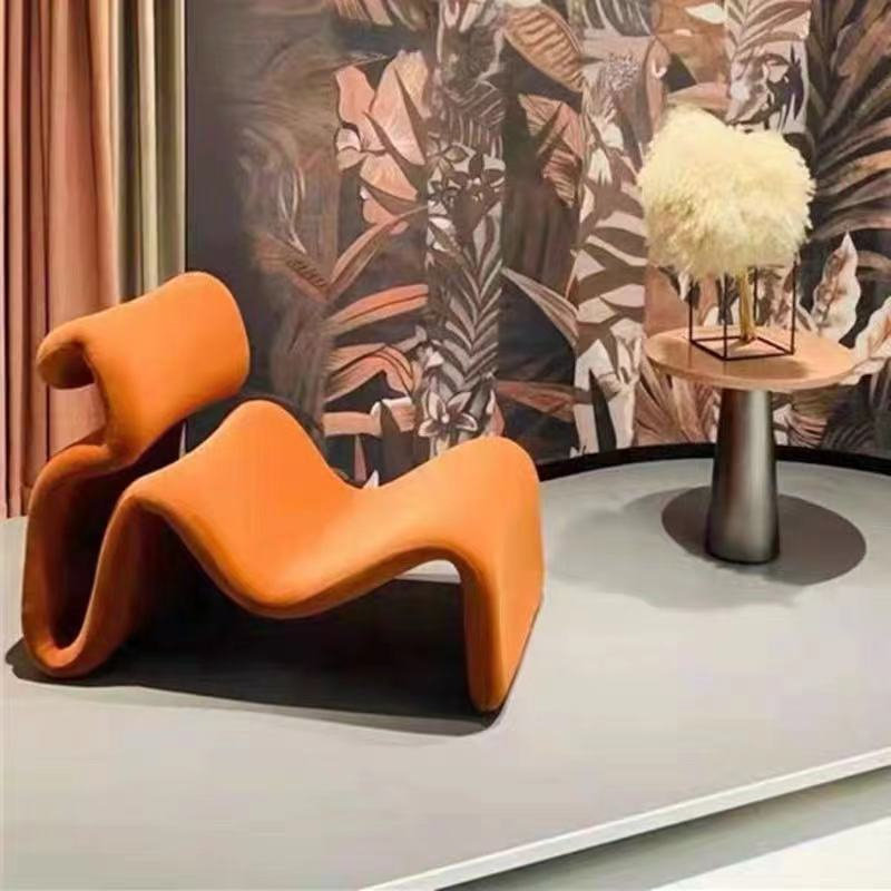 Nordic designer furniture FRP abstract special-shaped lines S-shaped chair modern minimalist living room lazy sofa chair - Taobao