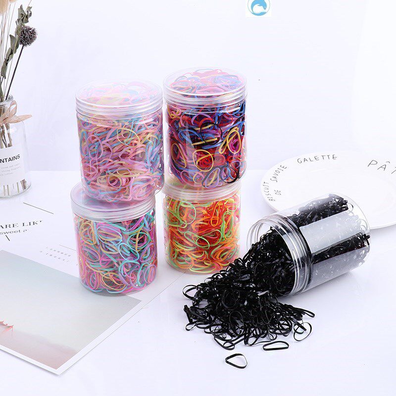 Disposable rubber band hair ring small rubber ring strong pull continuous hair ring black adult tied hair thin thickened