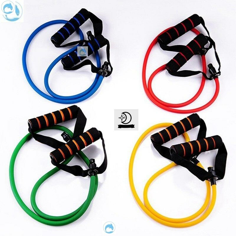 Elastic rope fitness female pull rope male rubber band thin back exercise arm one word elastic belt shoulder and neck stretching equipment