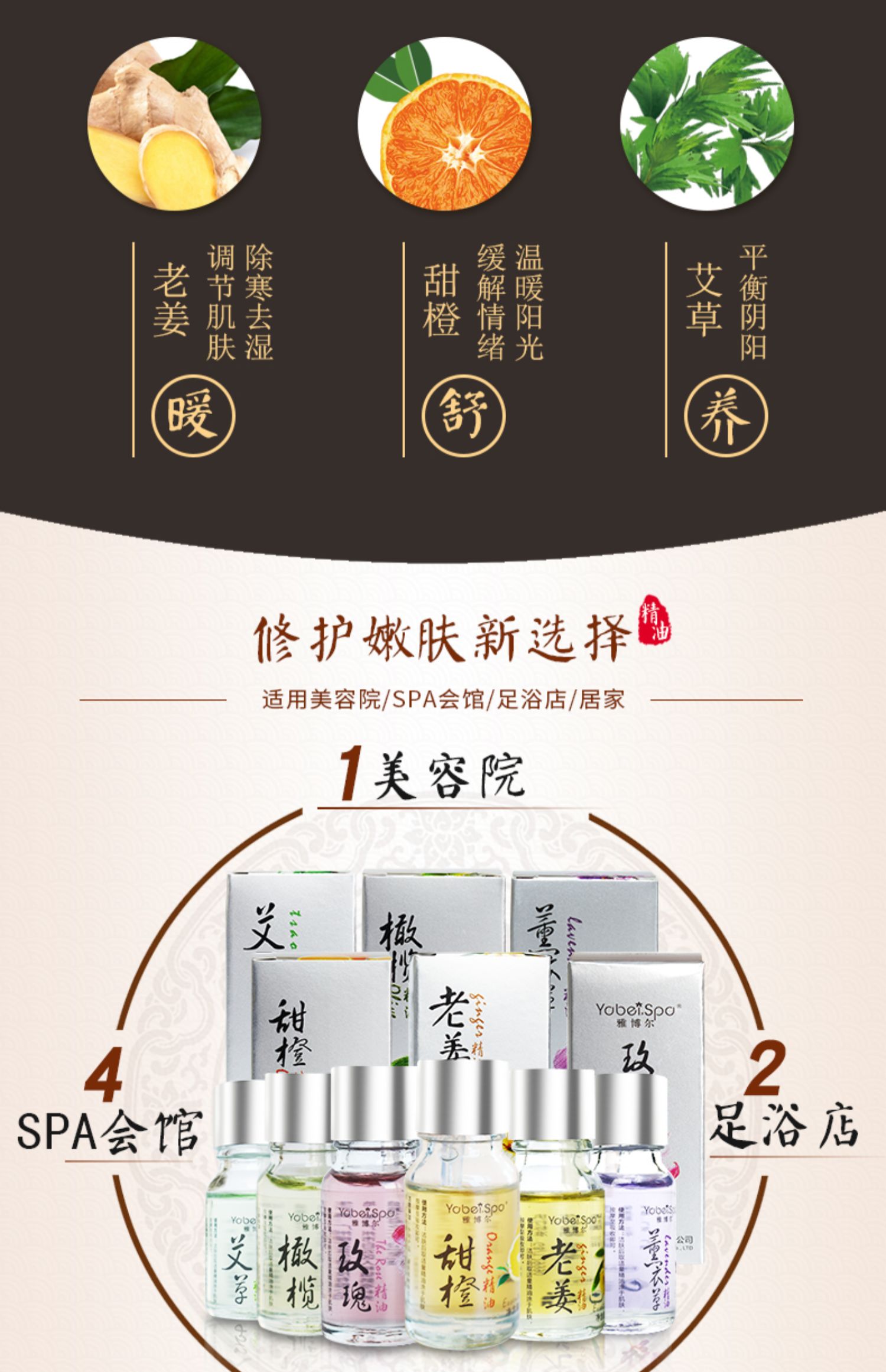 Dầu ngải cứu cơ thể dầu hoa hồng dầu ô liu chăm sóc da dầu gừng cạo ngược dầu đẩy qua dầu massage kinh tuyến - Tinh dầu điều trị tinh dầu cam