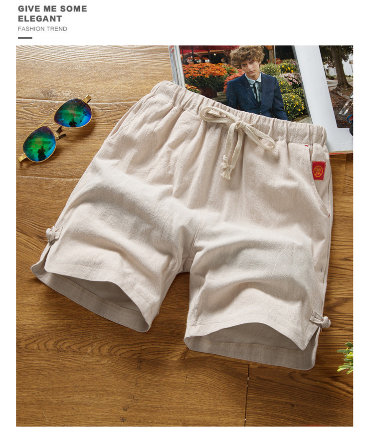 Pajama quần nam mùa hè phần mỏng cotton năm điểm home shorts quần lớn đầu mùa hè kích thước lớn lỏng quần linen