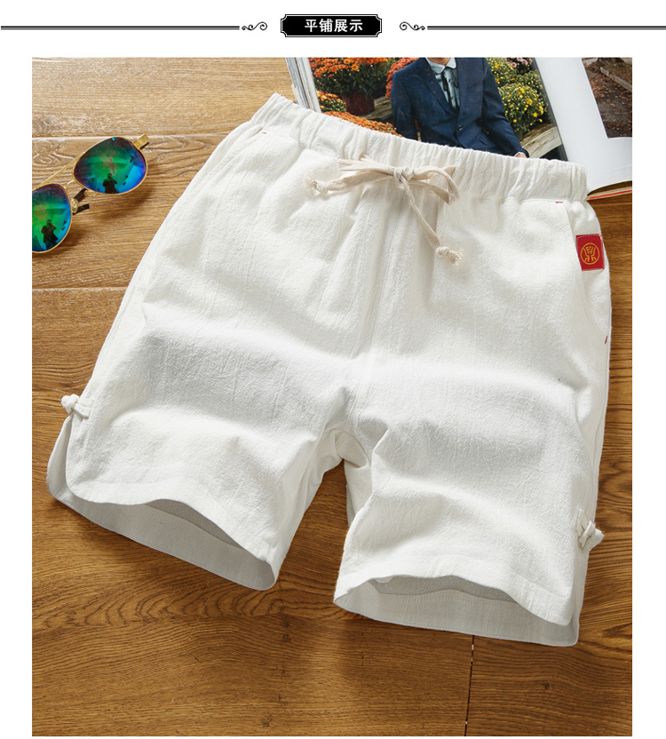 Pajama quần nam mùa hè phần mỏng cotton năm điểm home shorts quần lớn đầu mùa hè kích thước lớn lỏng quần linen