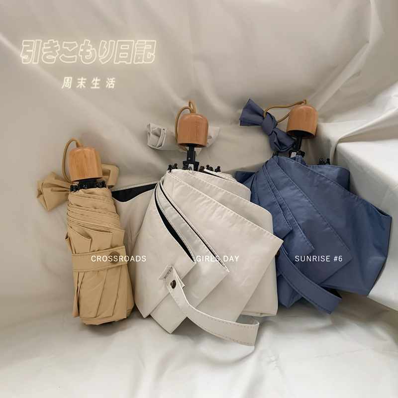 Five-fold umbrella mini folding umbrella female sun umbrella sun protection UV sunshade summer compact portable retro