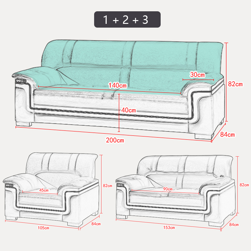 Nội thất văn phòng công ty văn phòng xipi tiếp tân ghế sofa bàn cà phê kết hợp ghế sofa da văn phòng ba