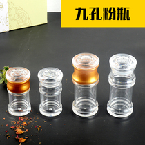 Acrylic powder bottle nine hole seasoning bottle plastic transparent barbecue seasoning bottle toothpick box