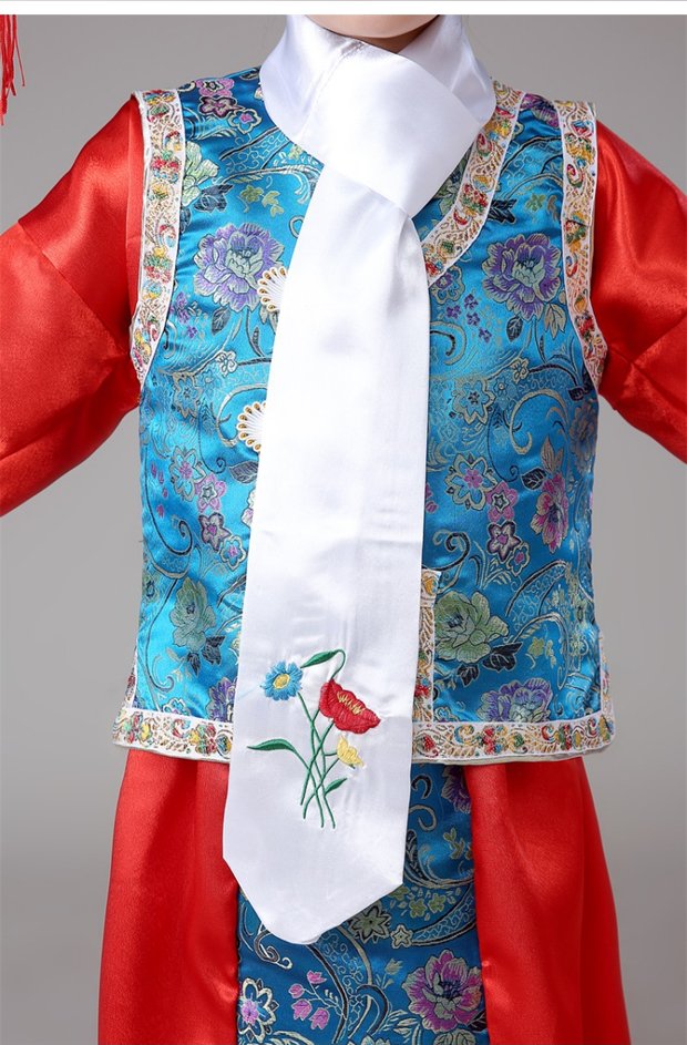 Qing Dynasty Gege trang phục trang phục trẻ em nữ Manchu Qingchuan Xiaoyanzi dịch vụ công chúa cung điện tin đồn hiệu suất dịch vụ hiệu suất - Trang phục áo len bé trai
