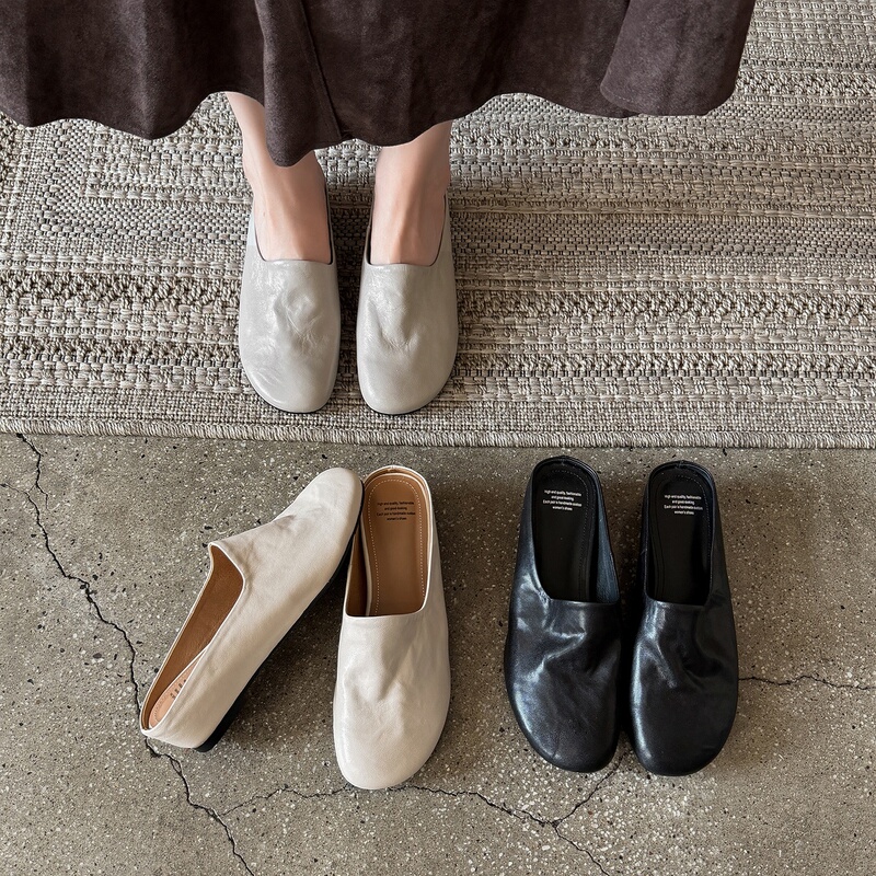 Super Soft First-Layer Lambskin 4cm Height-Increasing Mules for Women, Summer Slip-On Closed-Toe Half-Slipper Sandals Super Soft First-Layer Lambskin 4cm Height-Increasing Mules for Women, Summer Slip-On Closed-Toe Half-Slipper Sandals