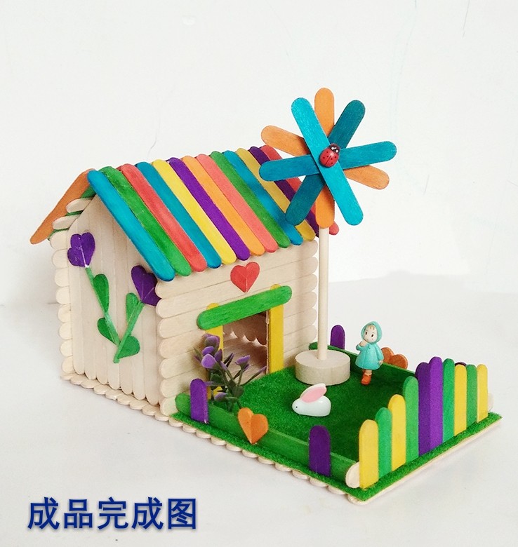 Wooden strip diy handmade model material ice cream lollipop popsicle stick wooden stick making chalet house toddler handmade