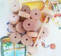 Ice cream stick DIY handmade building model material Round stick Round wooden block Car wheel wooden wheel Wheel toy accessories