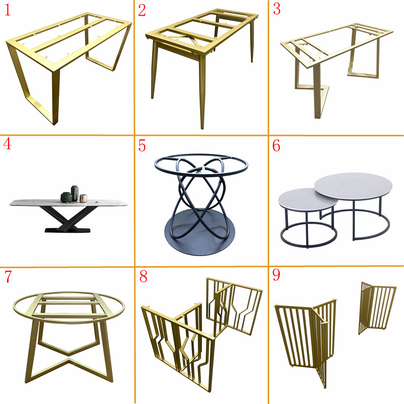 Light luxury stainless steel table stand custom table foot table leg bracket marble dining table bracket rock slab table foot large board bracket