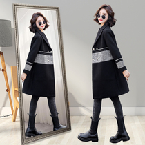 Four seasons of Qing womens new Hangzhou 2021 Winter stars in the same section The long section of the same section splicing thousands of birds with a large coat of clothing