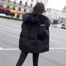 Four seasons of green womens clothing new Hangzhou 2021 Winter jacket Eurostock Short-style high-end white duck suede loose down clothes