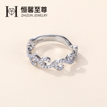 925 sterling silver ring female niche design light luxury hollow flower zircon personality advanced sense index finger ring circle Auspicious Cloud