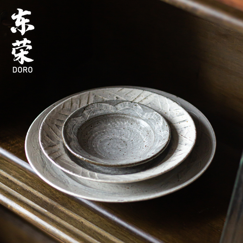 Japanese-Style Household Ceramic Tableware Shallow Plate Deep Plate Vintage Rustic Ceramic Dinner Plate Creative Pasta Plate Soup Plate Breakfast Plate Japanese-Style Household Ceramic Tableware Shallow Plate Deep Plate Vintage Rustic Ceramic Dinner Plate Creative Pasta Plate Soup Plate Breakfast Plate