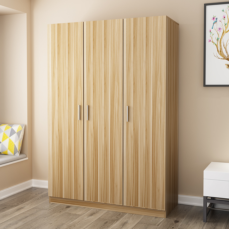 Wooden wardrobe with door Korean wardrobe Coat rack Children's wardrobe Solid wood wardrobe Simple wardrobe