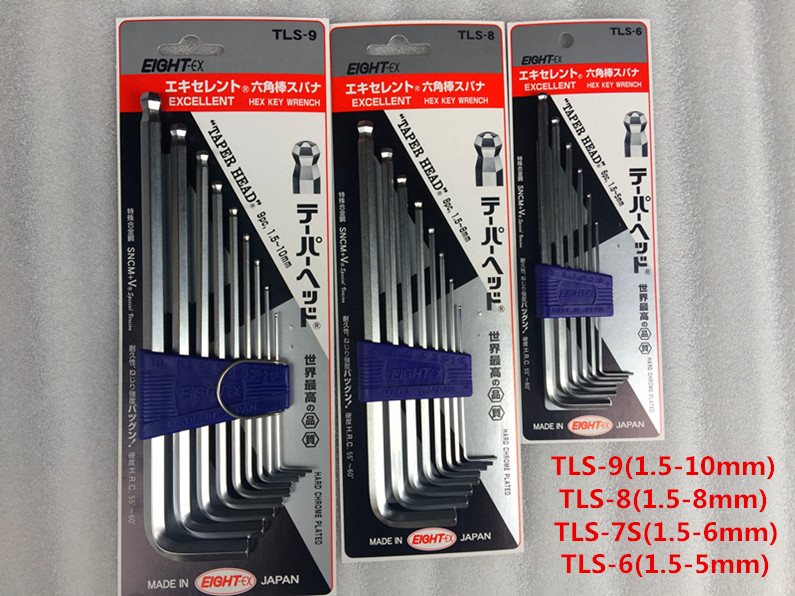 Japan Baili EIGHT9 piece metric ball head hex wrench wave head hexagon TLS-9 BHS-9