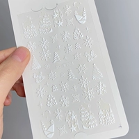 Белая рождественская елка 5D Трехмерная наклейка с рельефом