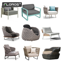 Outdoor rattan sofa combination living room outdoor leisure balcony lazy sofa garden courtyard villa rattan chair furniture