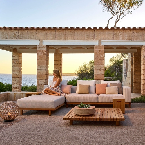 Дорожный элитный водонепроницаемый диван из натурального дерева, вилла, дизайнерская мебель для отдыха