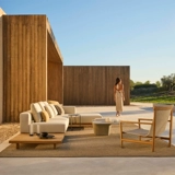 Дорожный элитный водонепроницаемый диван из натурального дерева, вилла, дизайнерская мебель для отдыха