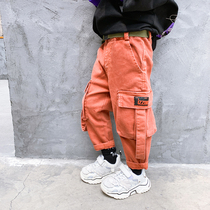 Boys  overalls Childrens spring and autumn Korean trousers Foreign spring childrens spring pants