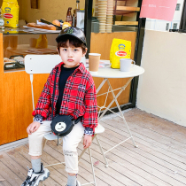 (20% off for 1 piece)Boys plaid shirt Spring and Autumn childrens Western style spring mens middle and large childrens baby shirt Childrens clothing