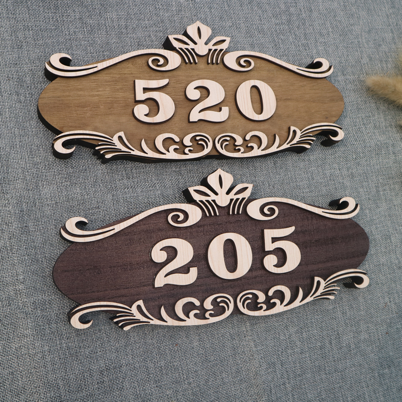 Custom creative hotel house number Hotel room Hotel room villa Home European-style digital house number custom