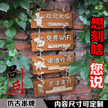  Custom wooden listing business house number time billboard indicator creative decoration kindergarten class card double-sided