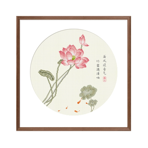 Cross -STITCH 2022 Новая линейная вышивка лотос гостиная крыльца маленькие части ручной работы, растительный цветок китайский стиль висящая живопись