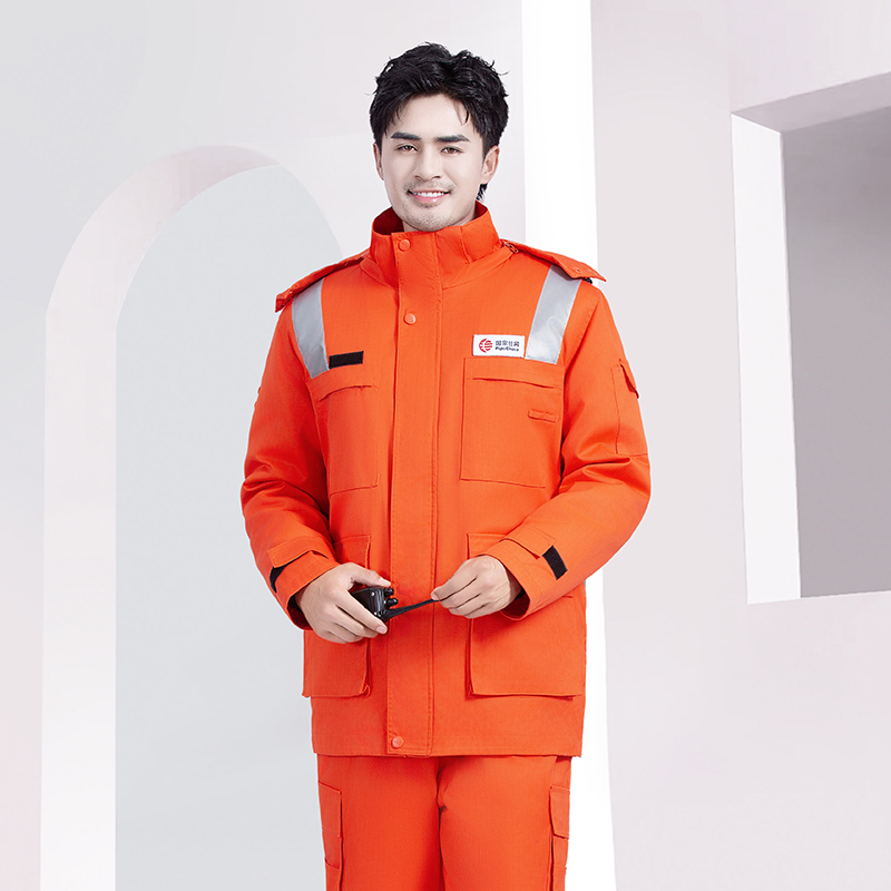 National Pipeline Network Winter Long-Sleeve Workwear Anti-Static Suit, Detachable Workwear for Spring and Autumn, Cold-Proof Mid-Length Work Uniform