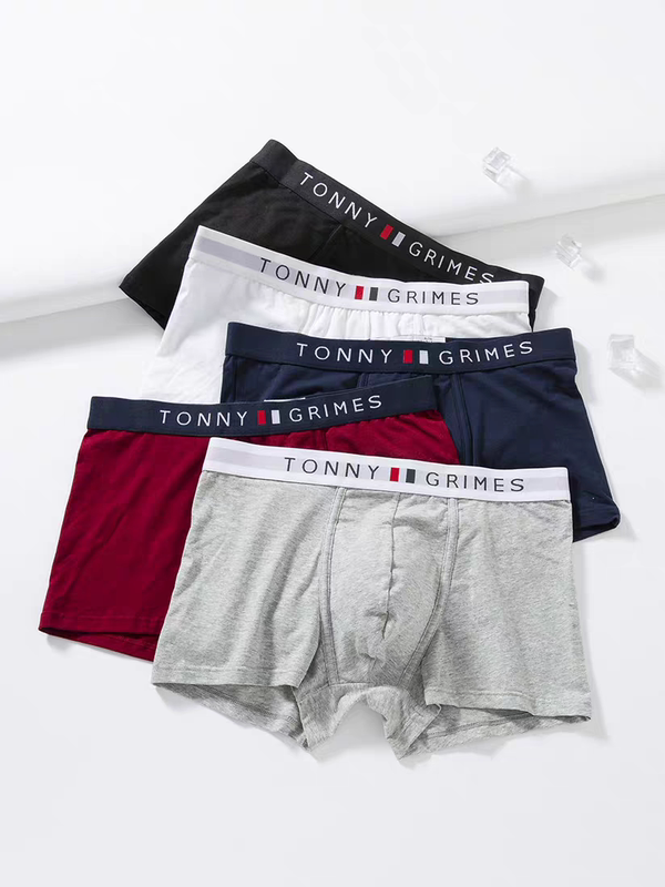 Foreign Trade Trendy Brand Men's Underwear Pure Cotton Boxer Briefs Breathable Comfortable Boxer Shorts Men's Large Size Underwear Gift Box Set