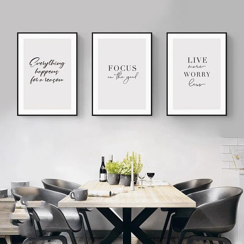 Minimalist Black and White English Letter Decorative Painting Niche Art Living Room Dining Room Hanging Painting Simple Literary Study Wall Painting Minimalist Black and White English Letter Decorative Painting Niche Art Living Room Dining Room Hanging Painting Simple Literary Study Wall Painting