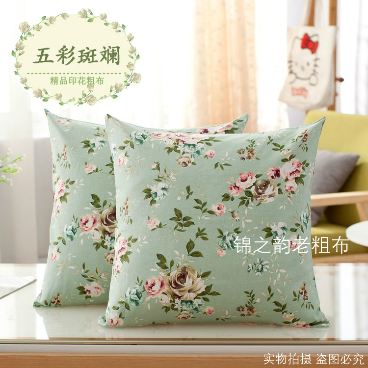 Cotton cũ vải thô ôm gối mà không cần lõi vuông sofa bông đệm thắt lưng gối giường tựa lưng xe gối