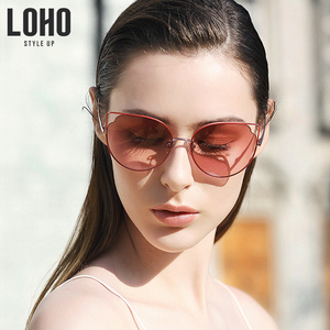 LOHO时尚太阳眼镜女个性眼镜猫眼网红潮墨镜女街拍潮流新款LHK615