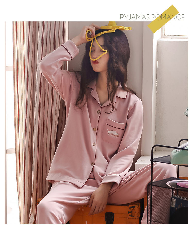 Bộ đồ ngủ nữ mùa thu và mùa đông cotton dài tay Phiên bản Hàn Quốc của áo len cotton trung niên cho mẹ mùa xuân và mùa thu kích thước lớn đồ bộ thể thao nam