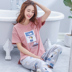 Bộ đồ ngủ nữ mùa hè Cotton tay ngắn Quần hai mảnh Set Sweet Cute Little Lady Pyjama Summer Loose Home Service đồ bộ nữ mặc nhà Giống cái