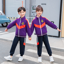 Primary school childrens school uniforms Spring and autumn clothes childrens sports class English Purple Kindergarten Garden Suit Fall Neutral