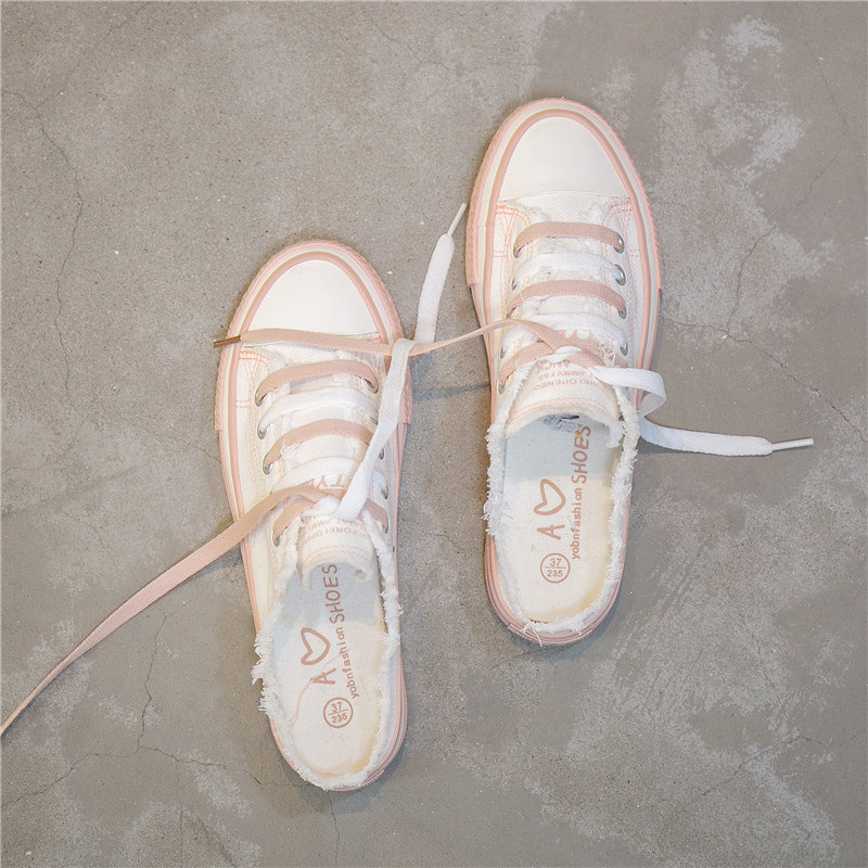 High Quality Trend Single @Salt and Sweet Fashion One-foot Lazy Footwear Half-Tugged Shoes 1