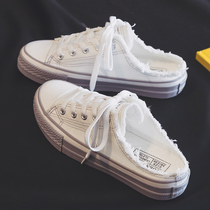 High Quality summer fresh ~ Western atmosphere age no heel half drag a pedal lazy man Joker canvas