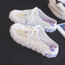 High Quality Shim Point ~ Fashion in Summer @ Biscuit Shoes Half Drag Canvas Summer Thin Lazy 1