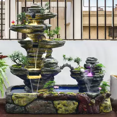 Rockery fountain flowing water fish pond landscape bonsai humidification living room balcony office indoor outdoor landscape ornaments