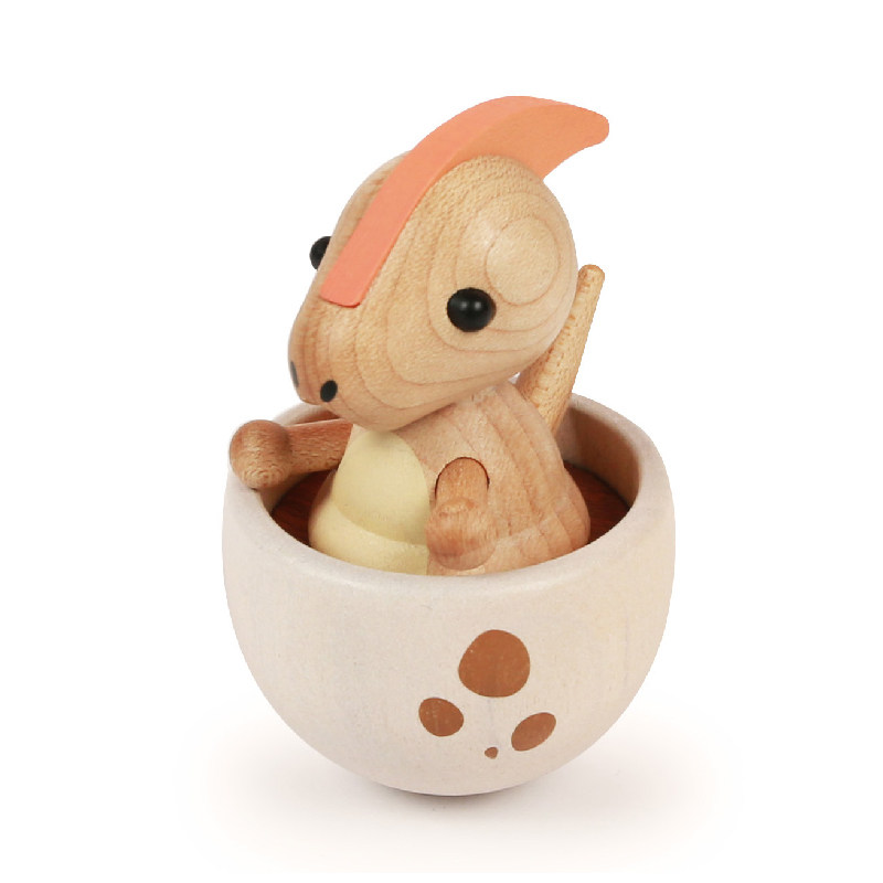 Jeancard Wooden Dinosaur Tumbler Ornament Vice Ctenosaurus Cartoon Cute Baby Children Toys Healing Gift