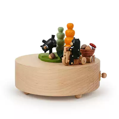 Jeancard Taiwan Black Bear Cycling Circle Music Box Creative Cartoon Music Box Children Men and Women Birthday Gift