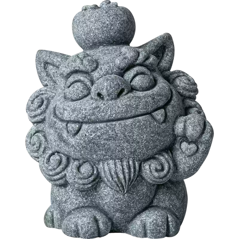 創意潮流博才石獅子一對茶寵擺件可愛風獅爺吉祥物魚缸造景裝飾品-淘寶