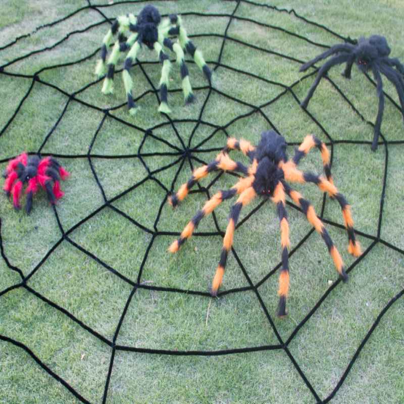 Halloween Ghost Festival Bar Scene Props Big Spider Ghost House Mall Close Room Decoration Supplies Spider Cotton Spider Web