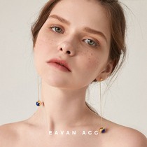 EAVAN ACC full moon romantic temperament metal half-pack pearl mix and match modified face earrings