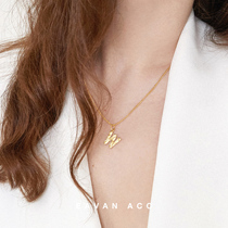 EAVAN ACC Your name Simple stacked letter pendant Bamboo joint Niche wild ins High-end sense necklace