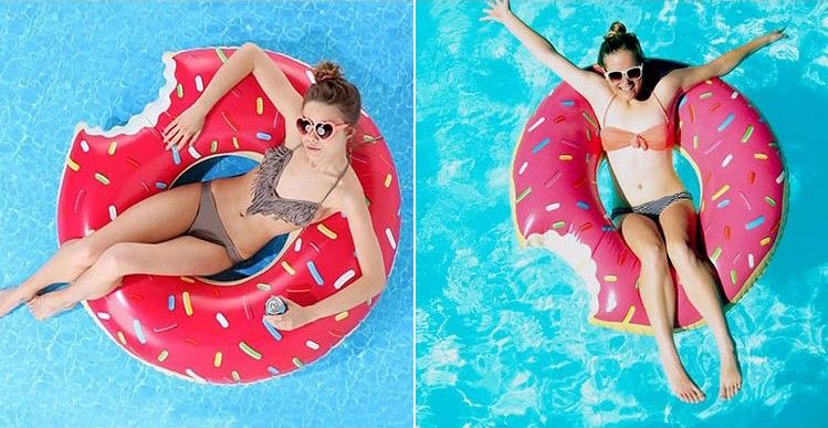 Donut Vòng bơi dành cho người lớn Nữ dưới cánh tay Vòng phao bơm hơi Phao cứu sinh Tăng độ dày Thiết bị cho trẻ em Bé - Cao su nổi